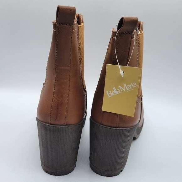 Bella Marie Tan Tennessee Chunky Heel Ankle Boot 8.5 - Picture 5 of 11